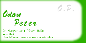 odon peter business card