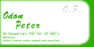 odon peter business card